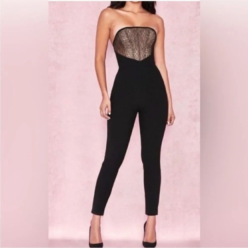 The Vintage Shop Black Strapless Jumpsuit, S